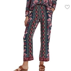 FARM Rio Floral Wide Leg Pants - Pink and Blue